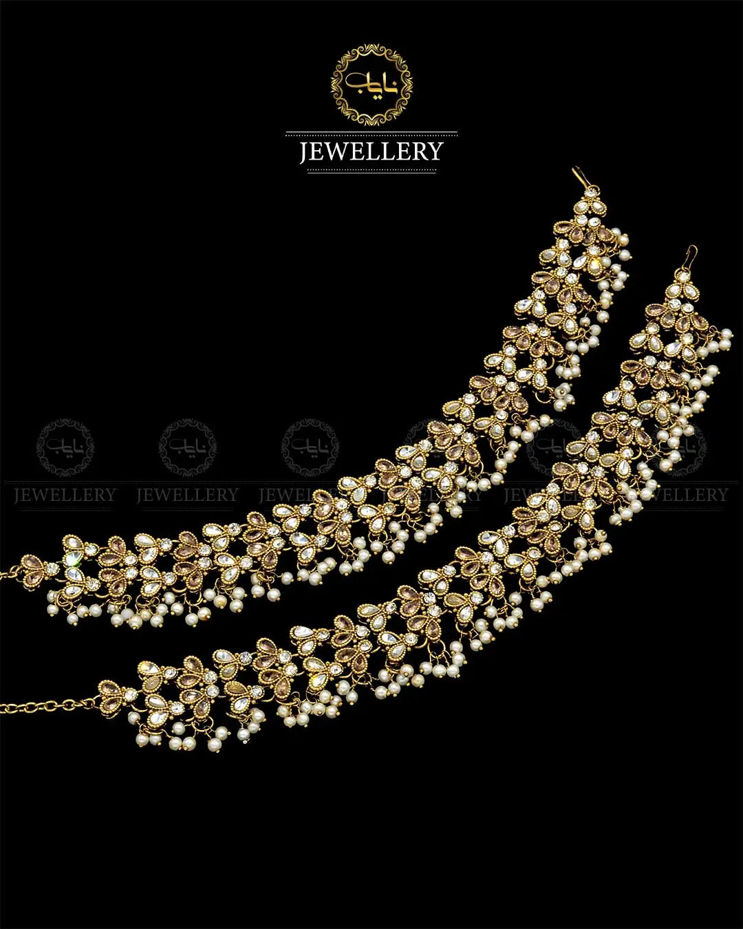 Kundan anklets Pazaib (pair)NJ-1829-G Nayab Jewellery