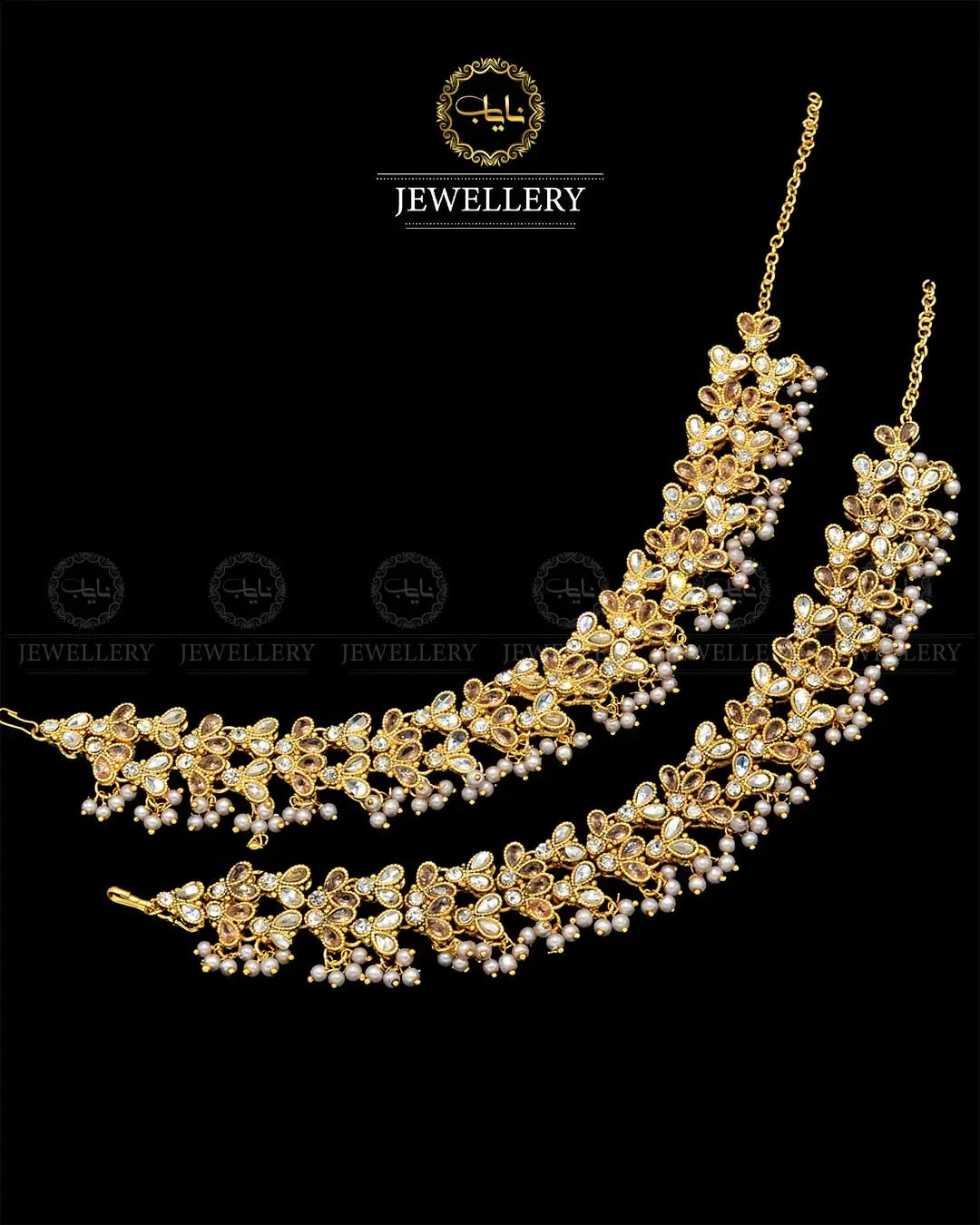 Kundan anklets Pazaib (pair)NJ-1829-G Nayab Jewellery