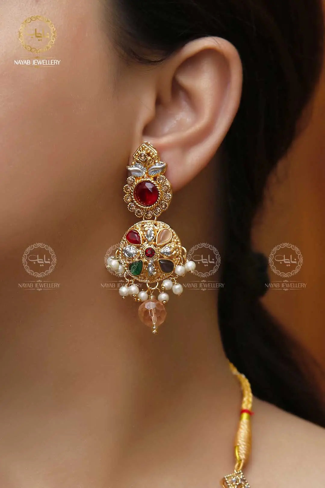 Latest Style Egyptian Mala With Earring NJ-1503 Nayab Jewellery