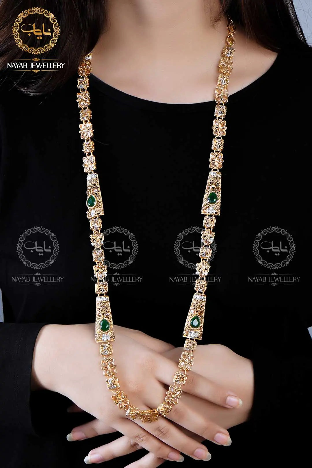 Light Weight Fancy Egyptian Mala (Without Earrings)  NJ-1165 Nayab Jewellery