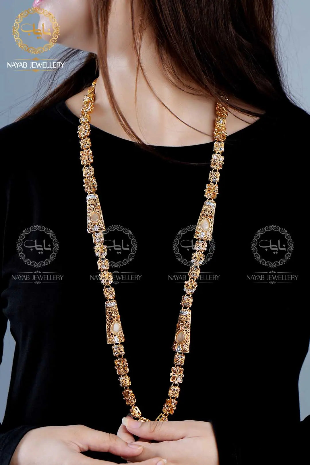 Light Weight Fancy Egyptian Mala (Without Earrings)  NJ-1165 Nayab Jewellery