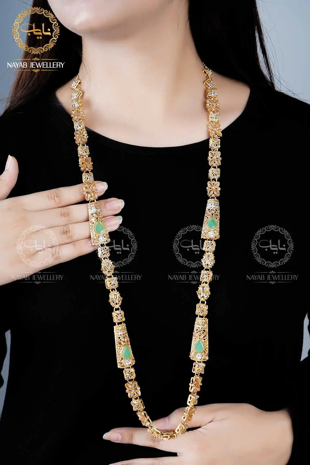 Light Weight Fancy Egyptian Mala (Without Earrings)  NJ-1165 Nayab Jewellery