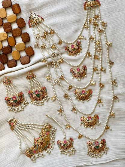 Light Weight Hyedrabadi 5lara Bridal Mala set NJ-1658 Nayab Jewellery