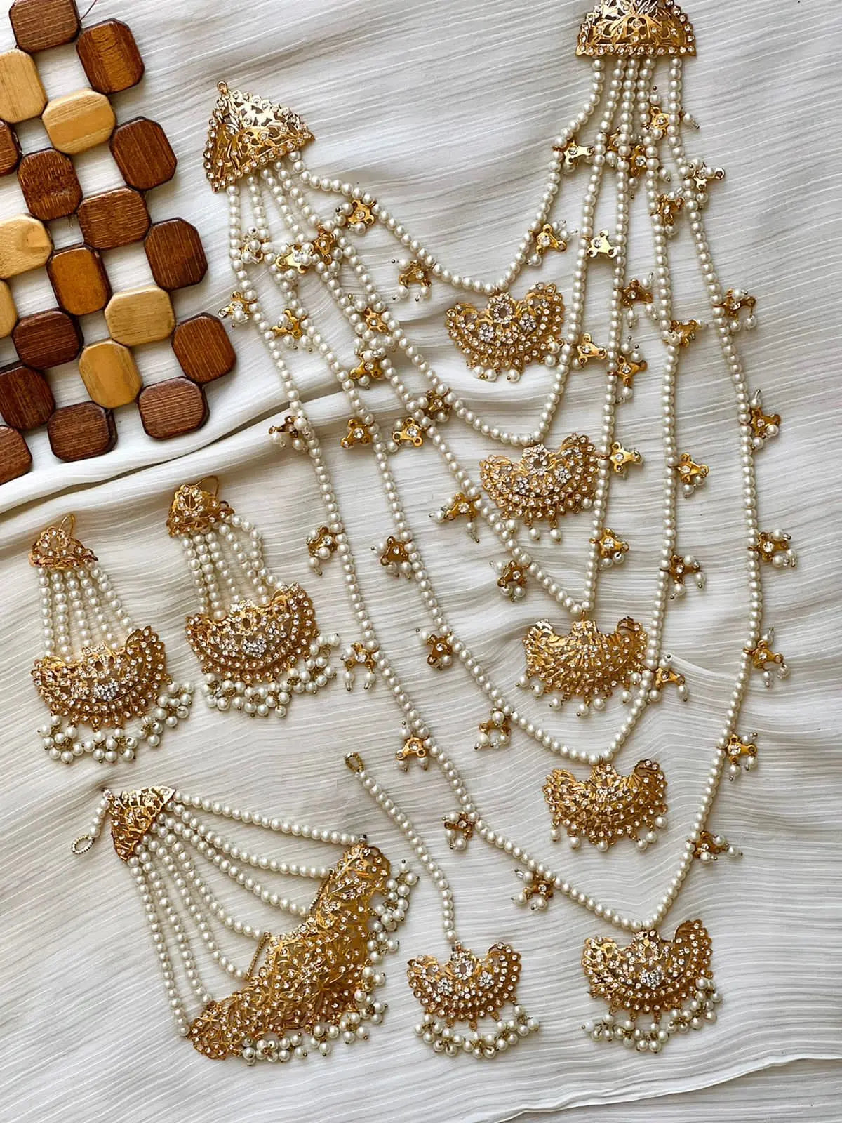 Light Weight Hyedrabadi 5lara Bridal Mala set NJ-1658 Nayab Jewellery