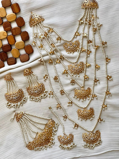 Light Weight Hyedrabadi 5lara Bridal Mala set NJ-1658 Nayab Jewellery