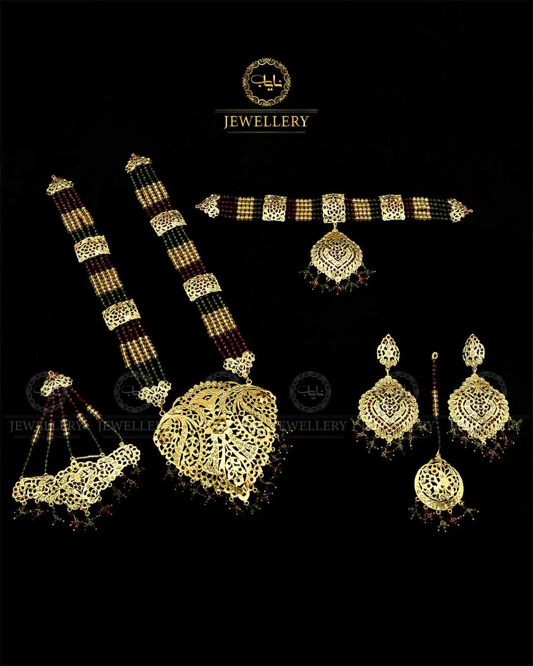 Light Weight Hyedrabadi Bridal set NJ-1657 Nayab Jewellery