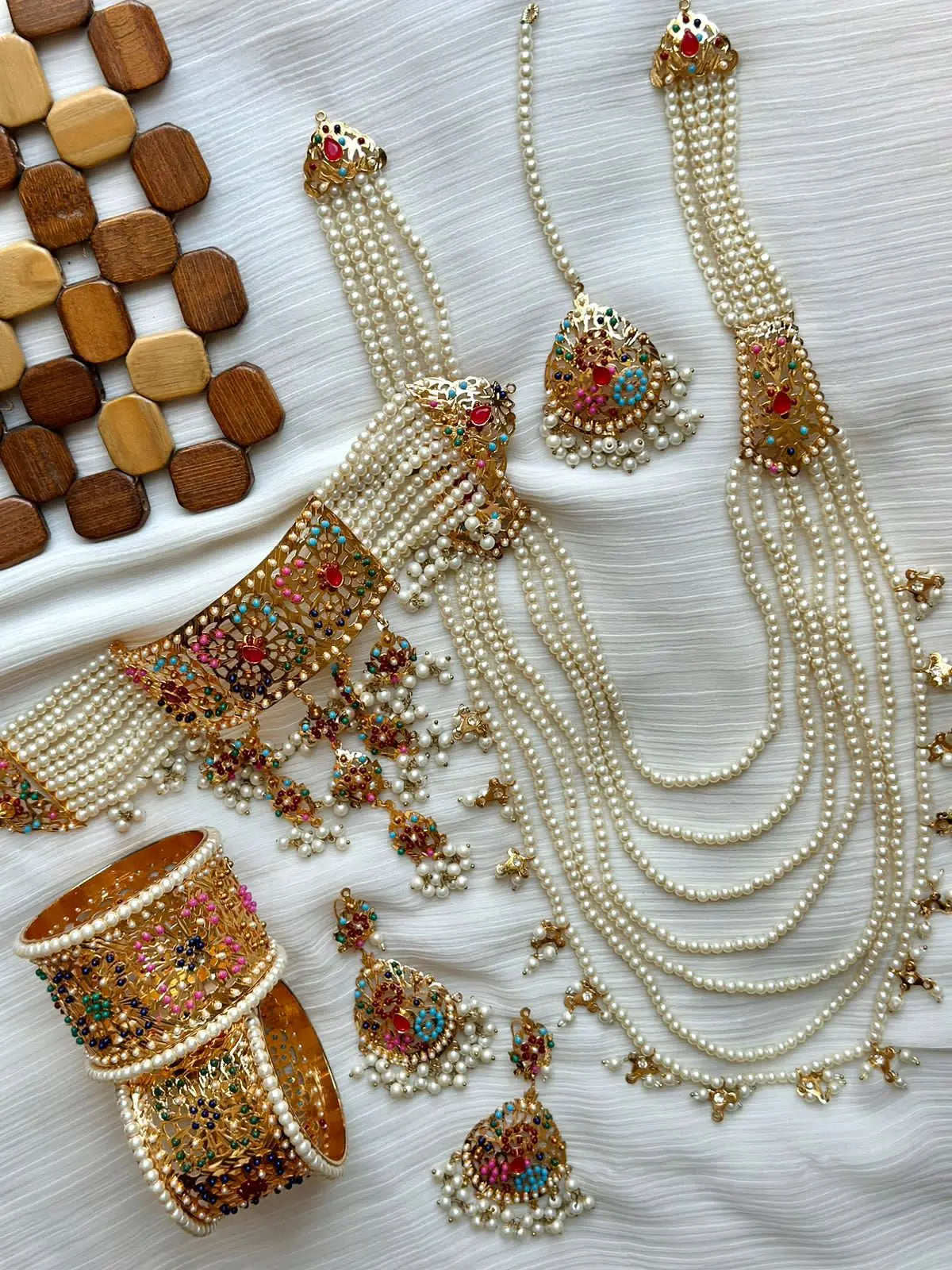 Light Weight Hyedrabadi  Bridal set with Bangles NJ-1660 Nayab Jewellery