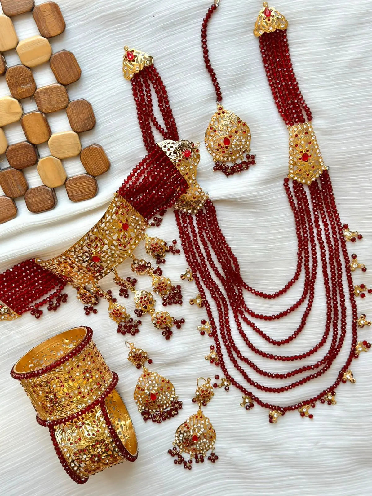 Light Weight Hyedrabadi  Bridal set with Bangles NJ-1660 Nayab Jewellery