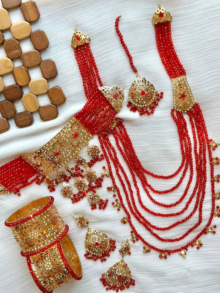 Light Weight Hyedrabadi  Bridal set with Bangles NJ-1660 Nayab Jewellery