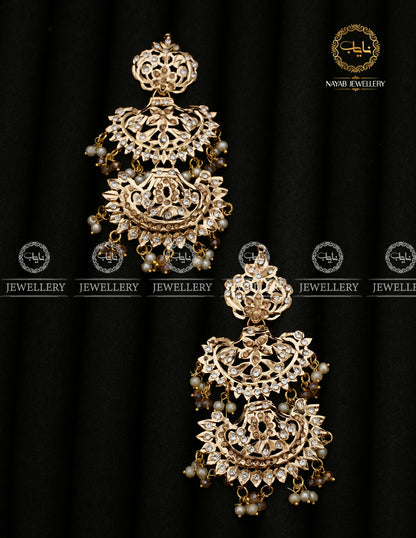 Gold plated Hyedrabadi Earrings-2798