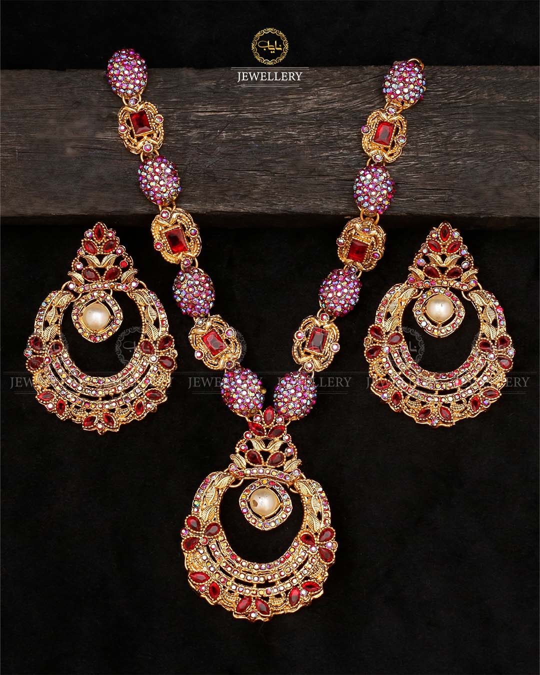 Turkish Necklace set-2534-Golden Nayab Jewellery