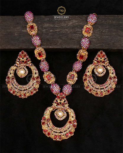 Turkish Necklace set-2534-Golden Nayab Jewellery