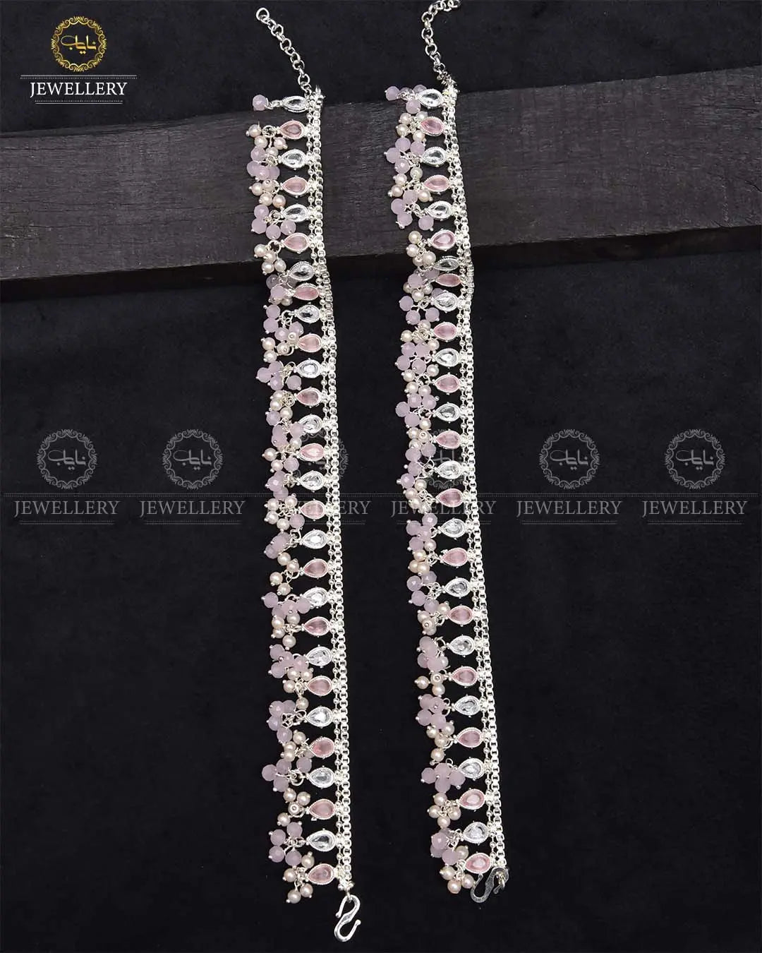 Manjoos Zarcon Anklet (Pazaib)-2290-Silver Nayab Jewellery