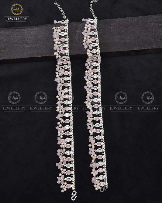 Manjoos Zarcon Anklet (Pazaib)-2290-Silver Nayab Jewellery
