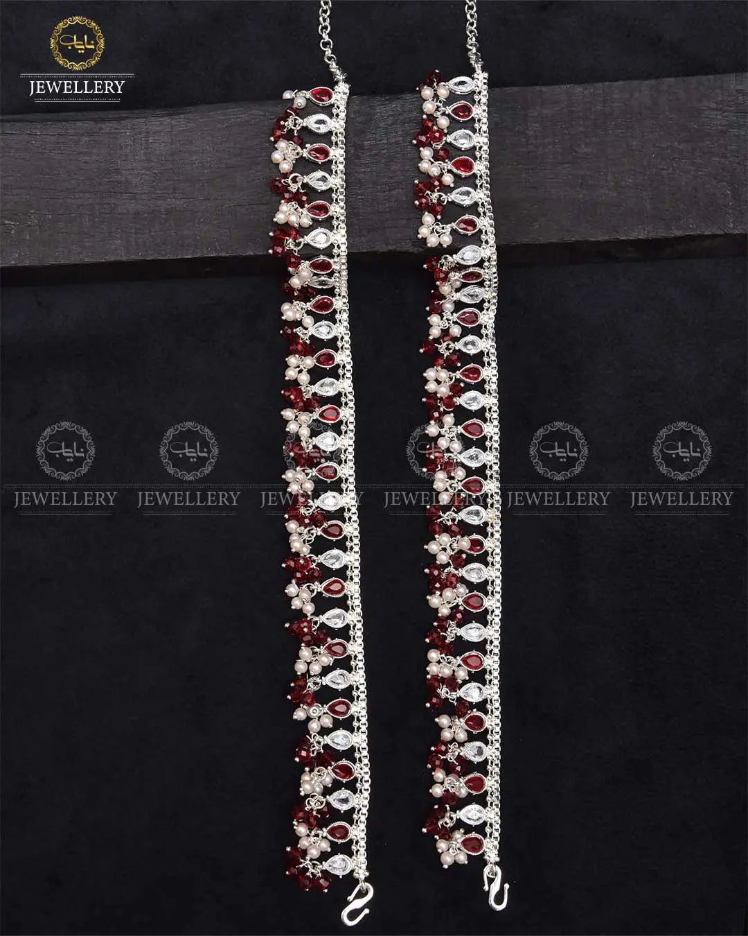 Manjoos Zarcon Anklet (Pazaib)-2290-Silver Nayab Jewellery