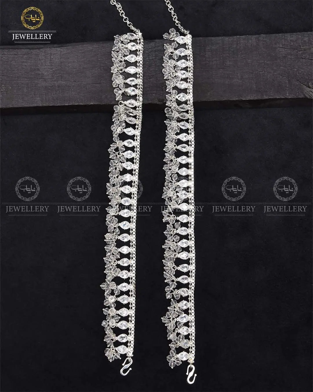 Manjoos Zarcon Anklet (Pazaib)-2290-Silver Nayab Jewellery