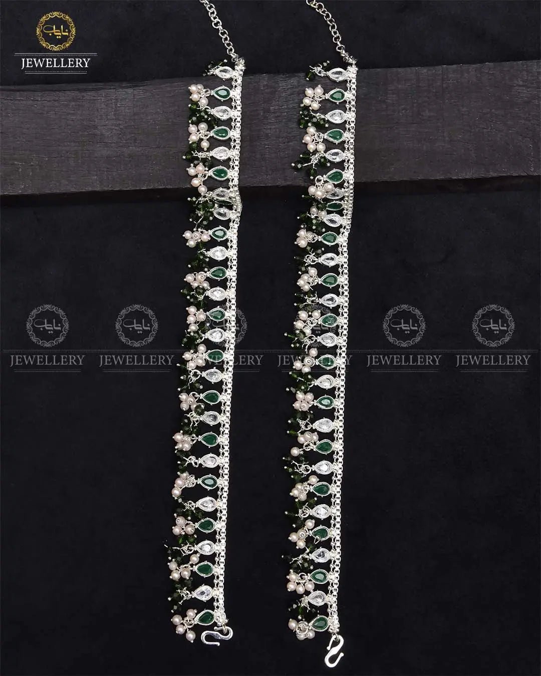 Manjoos Zarcon Anklet (Pazaib)-2290-Silver Nayab Jewellery