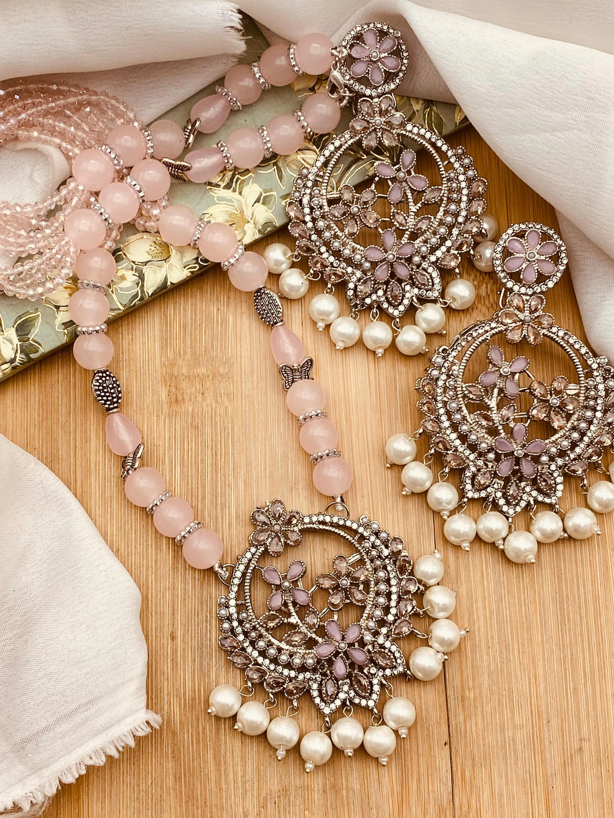 Marjan Traditional Real stones  Maala Set NJ-1222