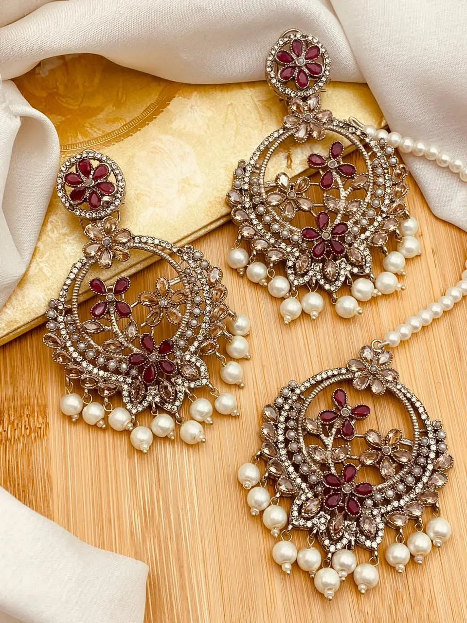 Marjan Zarcon Baali Tika -2137-Silver Nayab Jewellery