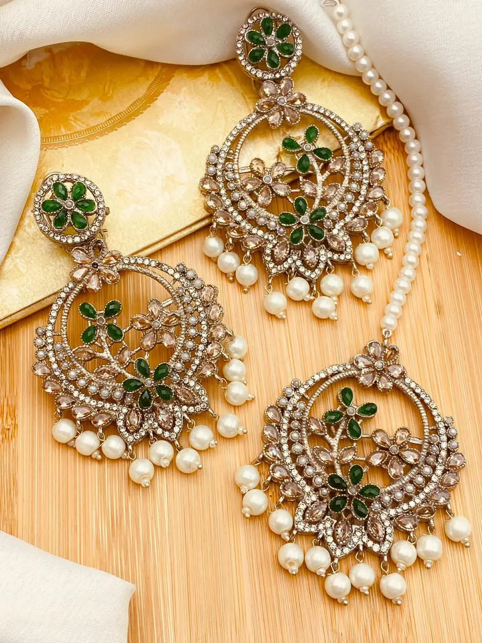 Marjan Zarcon Baali Tika -2137-Silver Nayab Jewellery