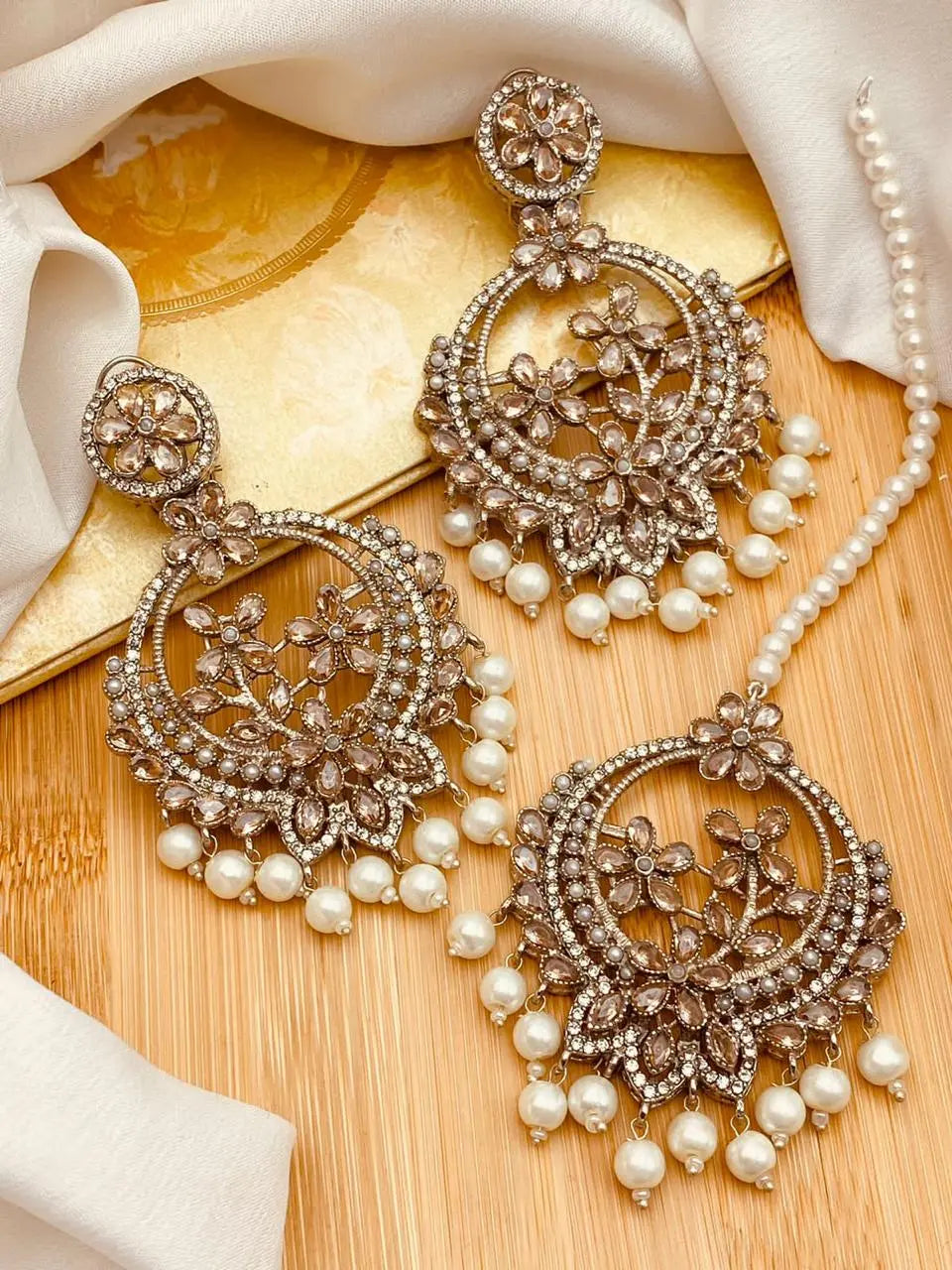 Marjan Zarcon Baali Tika -2137-Silver Nayab Jewellery