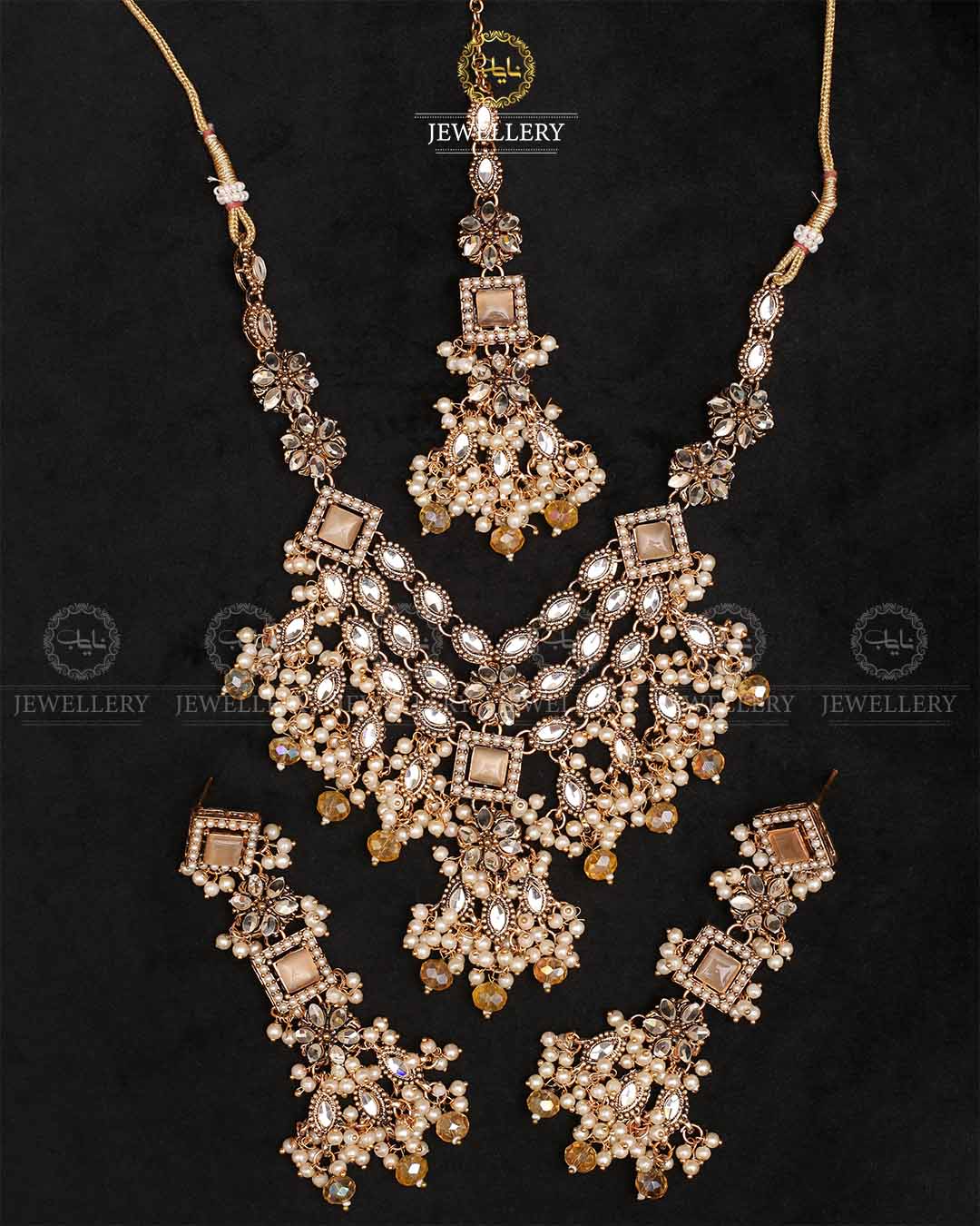 Mercury Kundan Necklace set-2329-Golden Nayab Jewellery