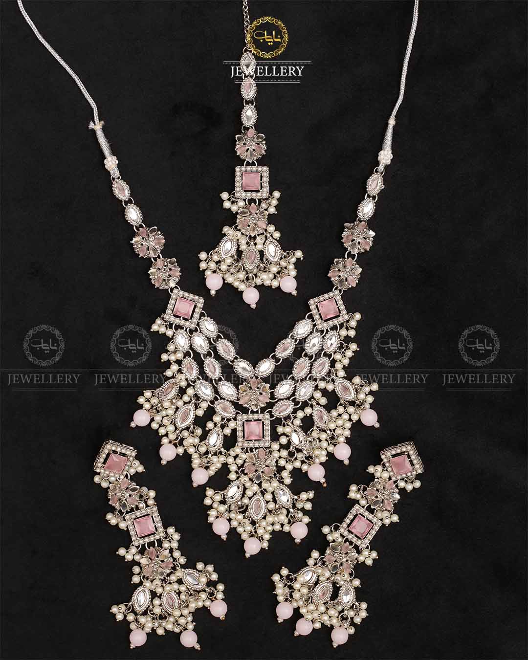 Mercury Kundan Necklace set-2329-Silver Nayab Jewellery