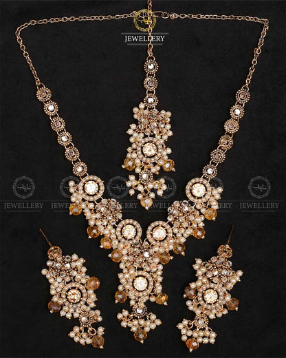 Mercury Kundan Necklace set-2331-Golden Nayab Jewellery