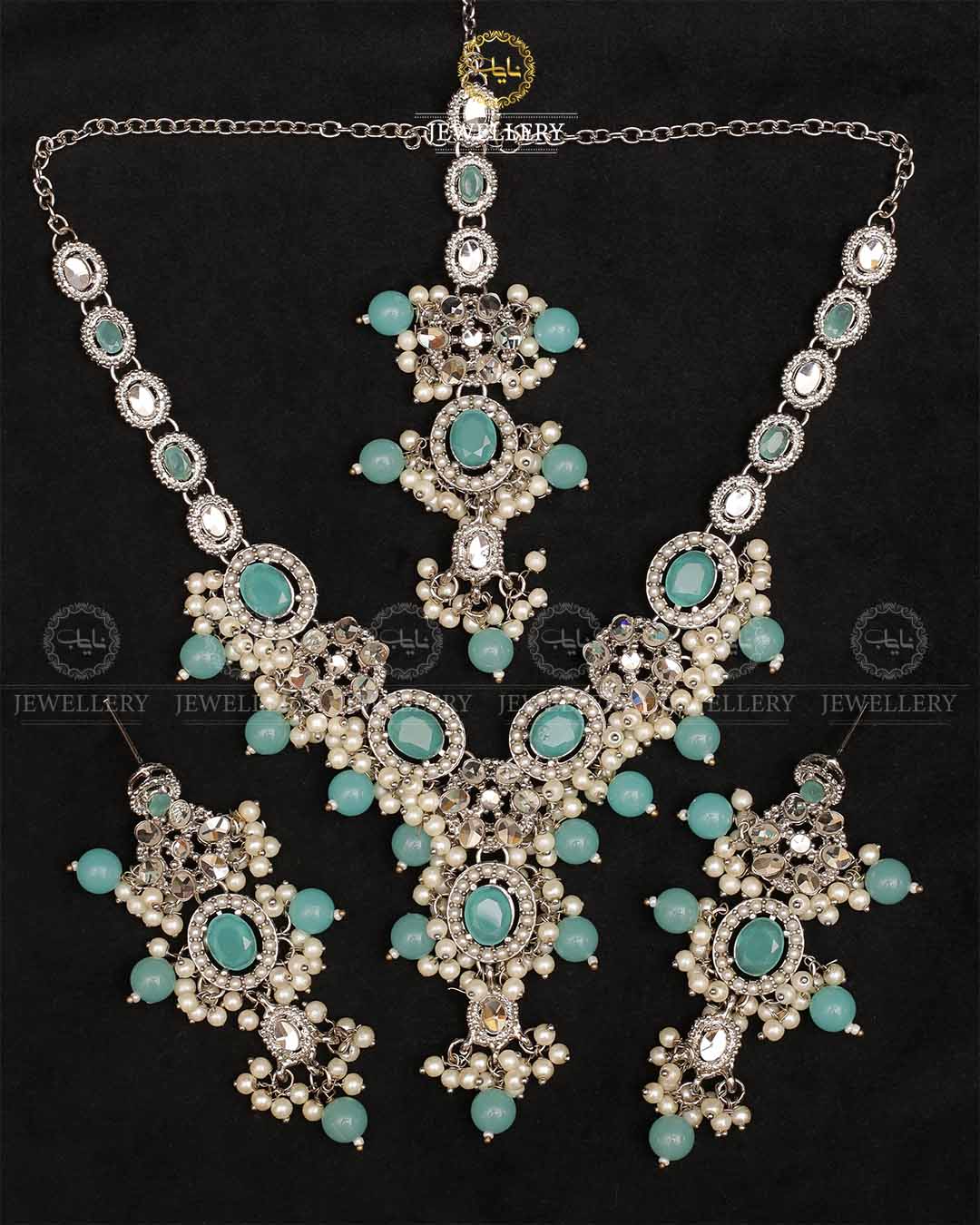 Mercury Kundan Necklace set-2331-Silver Nayab Jewellery