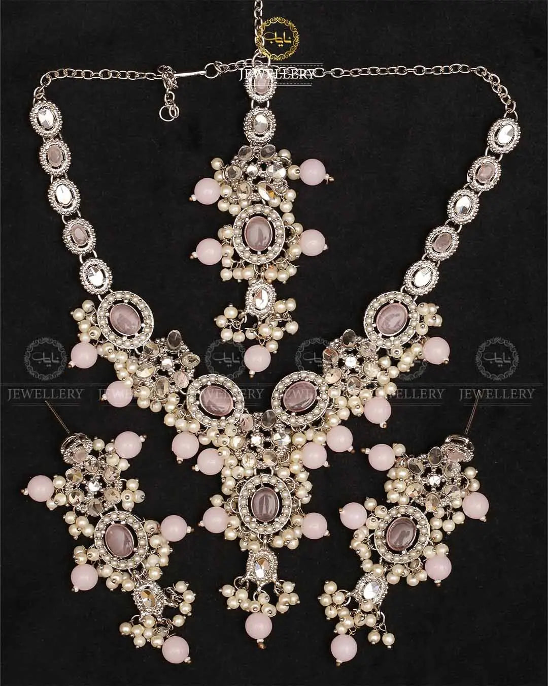 Mercury Kundan Necklace set-2331-Silver Nayab Jewellery