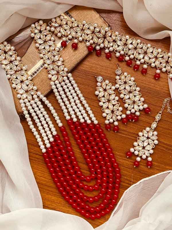 Mughlai Pearl Bridal Necklace (original) NJ-1005 (special colour) Nayab Jewellery