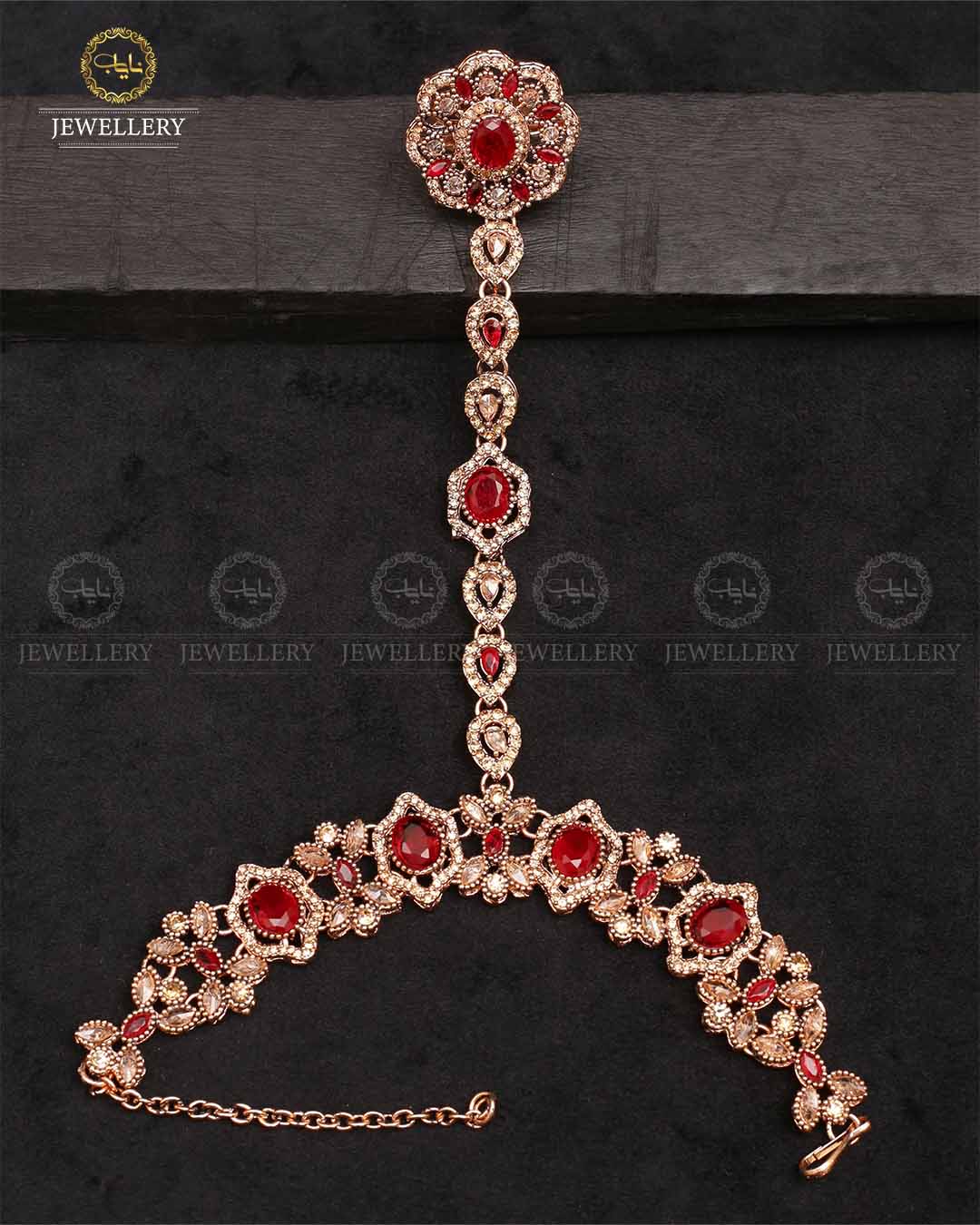 Nafees Zarcon Anja (bracelet with ring)-2324-Golden Nayab Jewellery