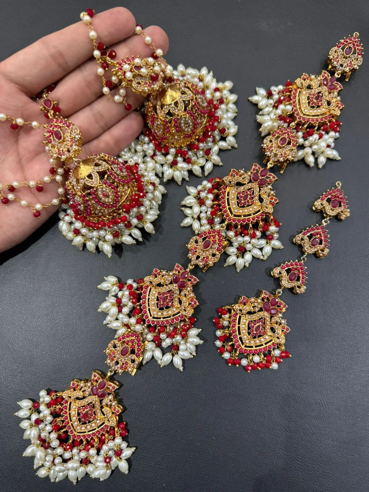 Noratan 3 pcs Combo Sahara Jhumka with Paranda & Tika-2248 Nayab Jewellery