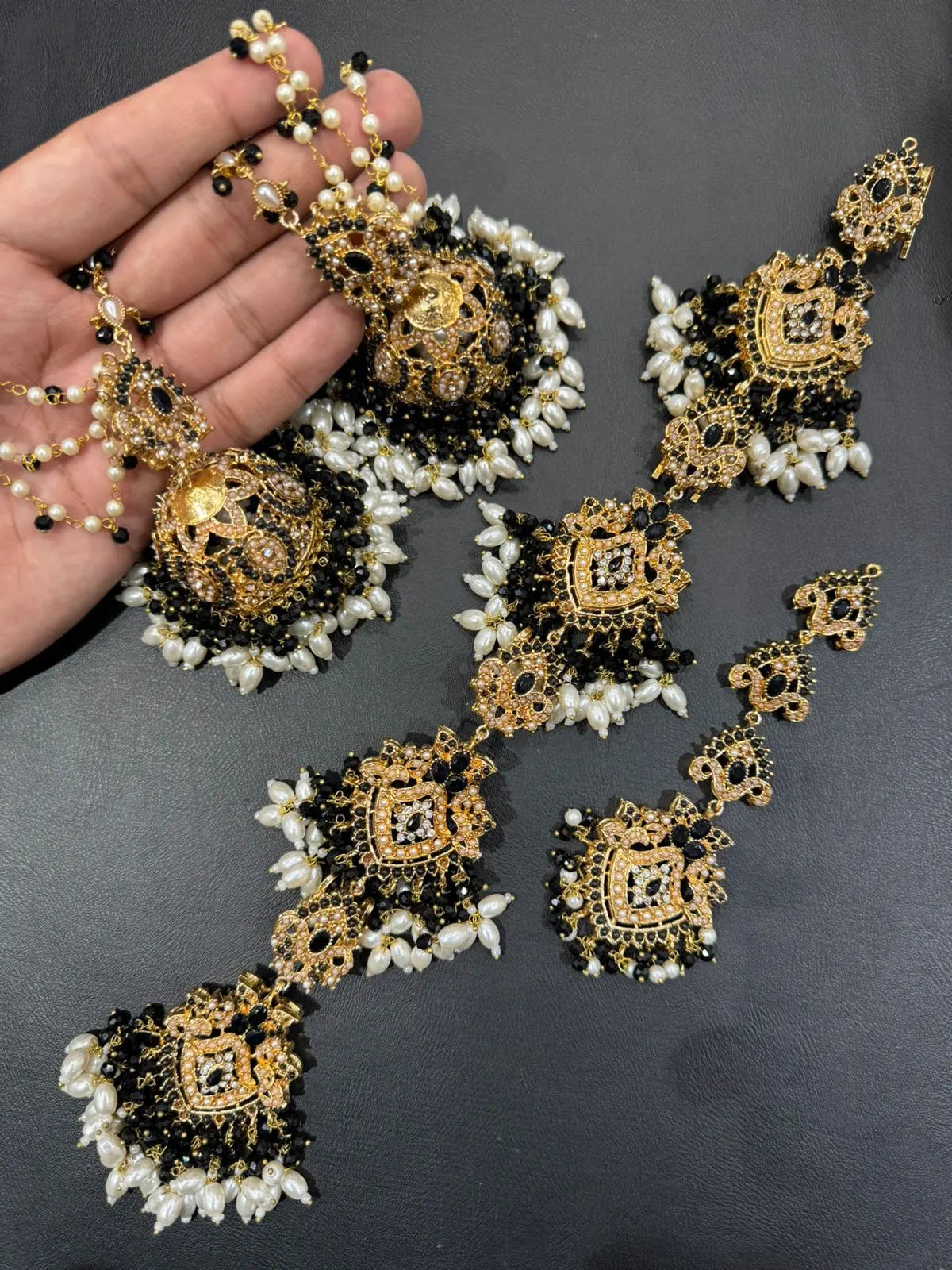 Noratan 3 pcs Combo Sahara Jhumka with Paranda & Tika-2248 Nayab Jewellery