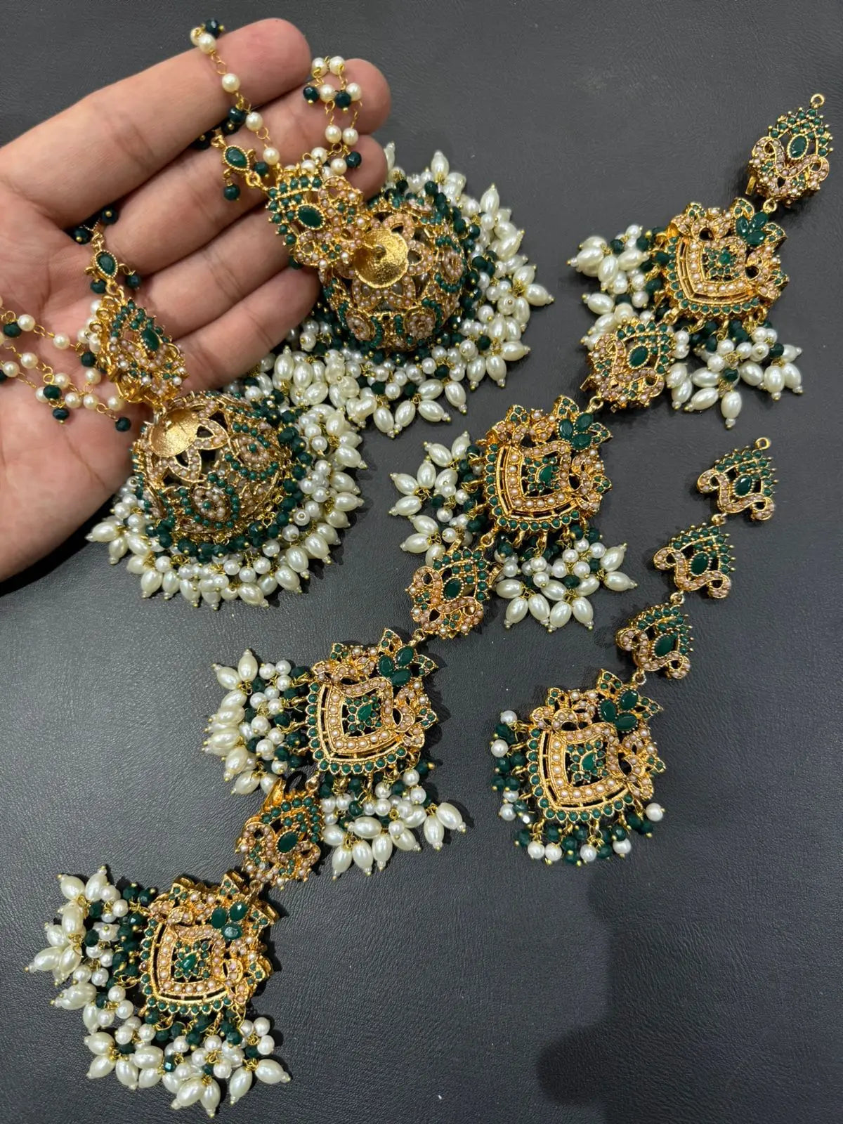 Noratan 3 pcs Combo Sahara Jhumka with Paranda & Tika-2248 Nayab Jewellery