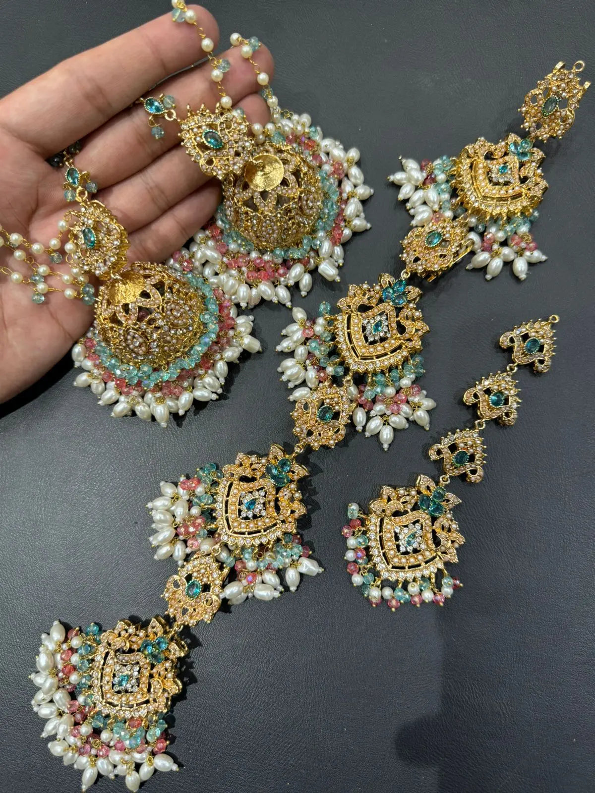 Noratan 3 pcs Combo Sahara Jhumka with Paranda & Tika-2248 Nayab Jewellery