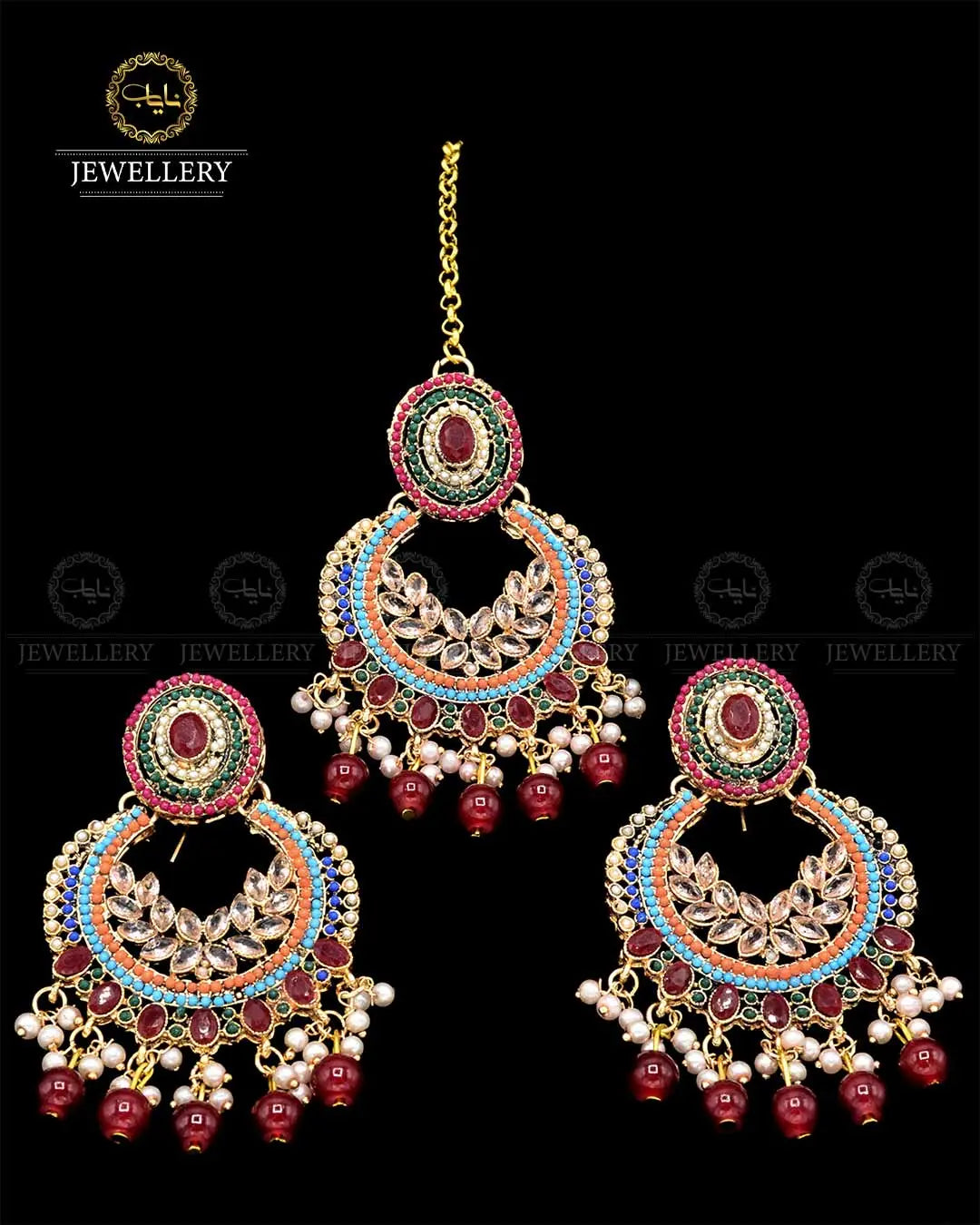 Noratan Baali tika set NJ-1813 Nayab Jewellery