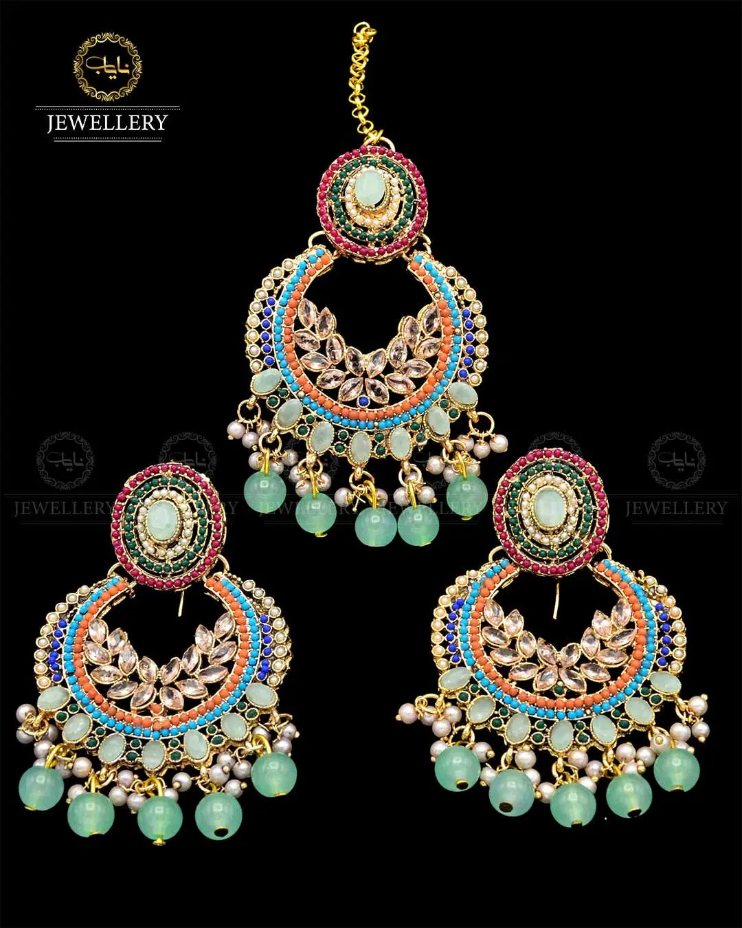 Noratan Baali tika set NJ-1813 Nayab Jewellery