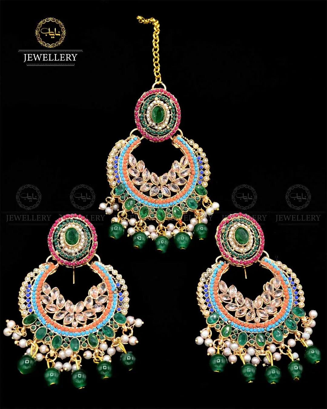 Noratan Baali tika set NJ-1813 Nayab Jewellery