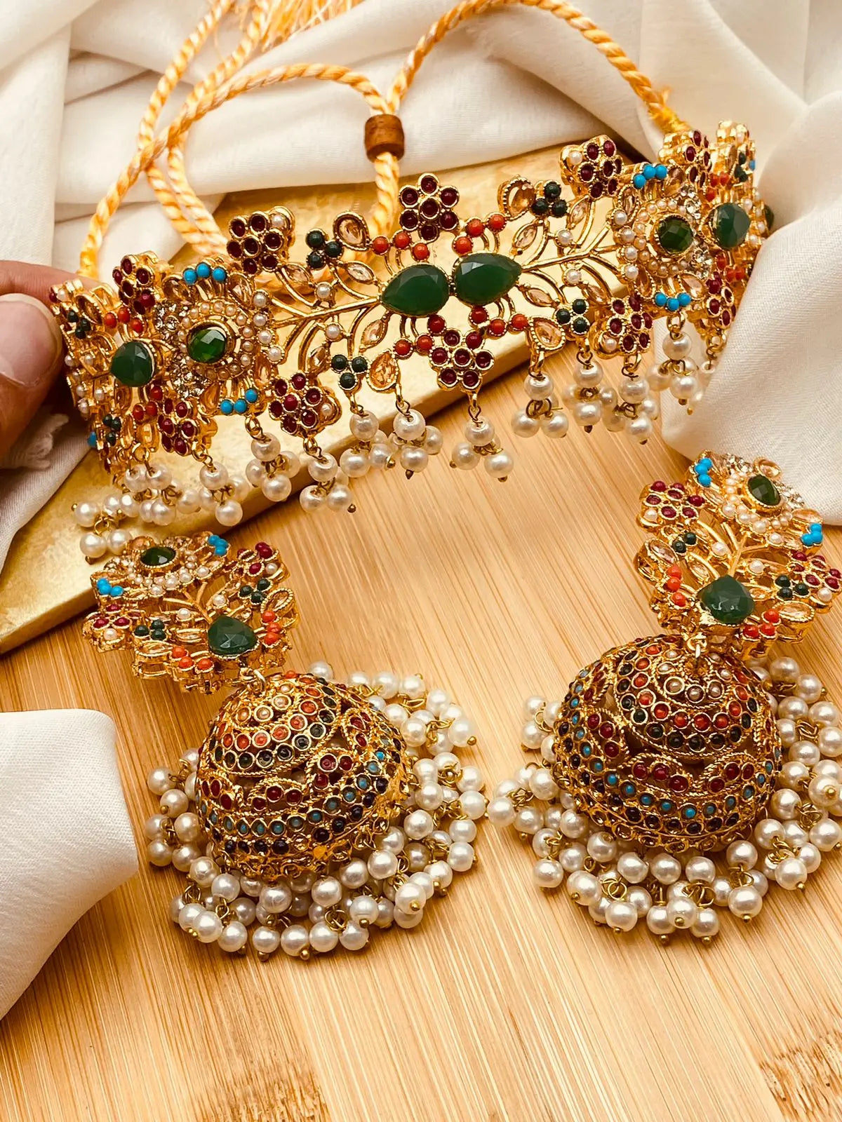 Noratan Chokar Set With Tika NJ-1465 Nayab Jewellery