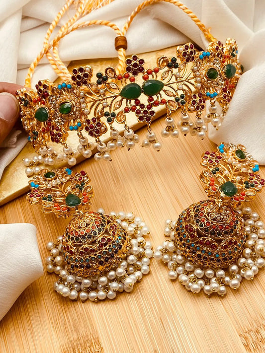 Noratan Chokar Set With Tika NJ-1465 Nayab Jewellery