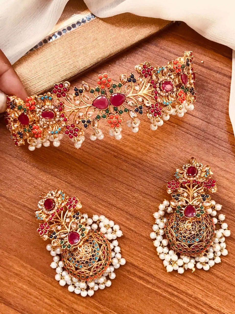 Noratan Chokar Set With Tika NJ-1465 Nayab Jewellery
