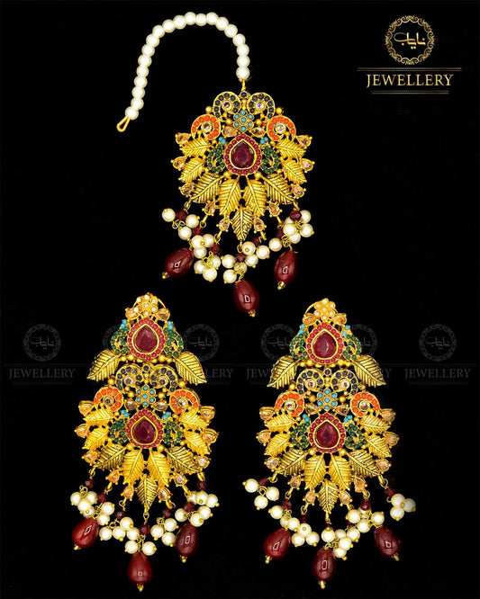 Noratan Earrings tika set NJ - 1684 Nayab Jewellery
