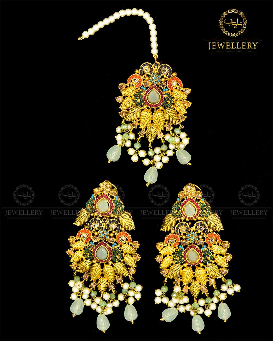 Noratan Earrings tika set NJ - 1684 Nayab Jewellery