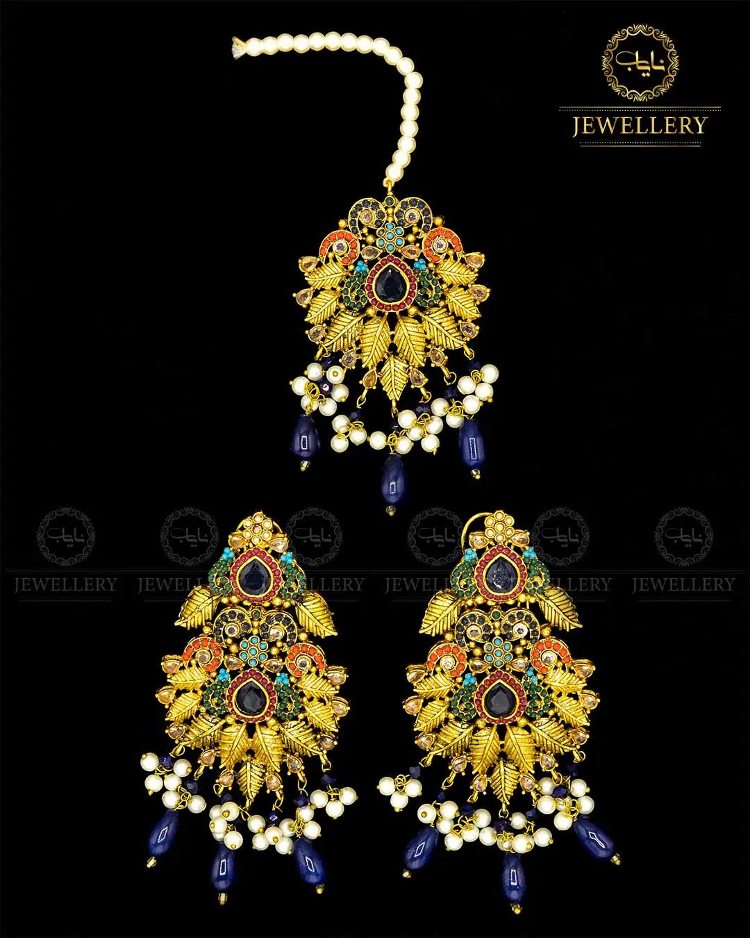 Noratan Earrings tika set NJ - 1684 Nayab Jewellery