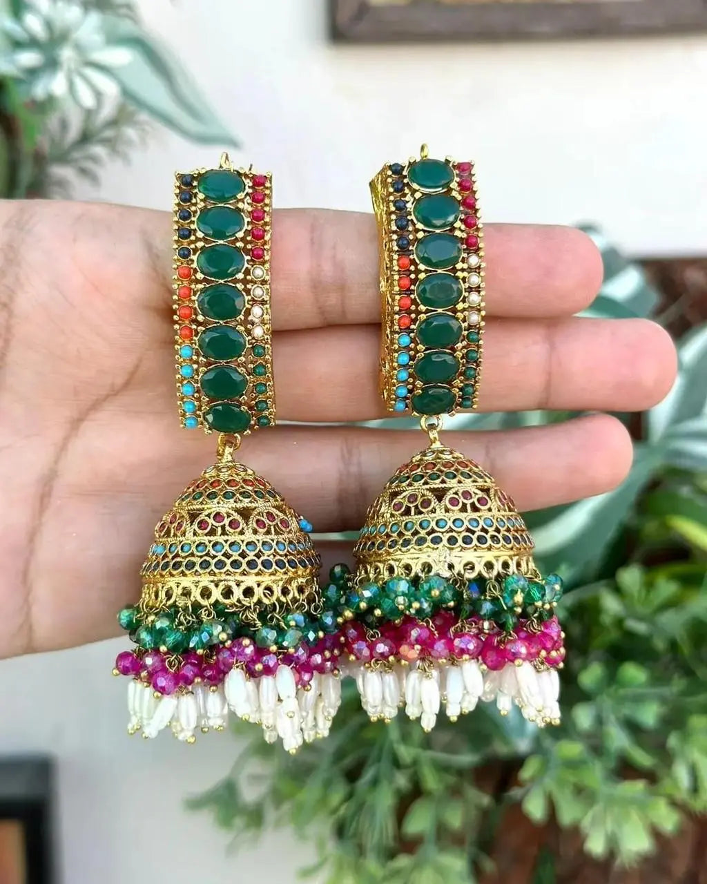 Noratan Jhumka with bandhai -1934 Nayab Jewellery