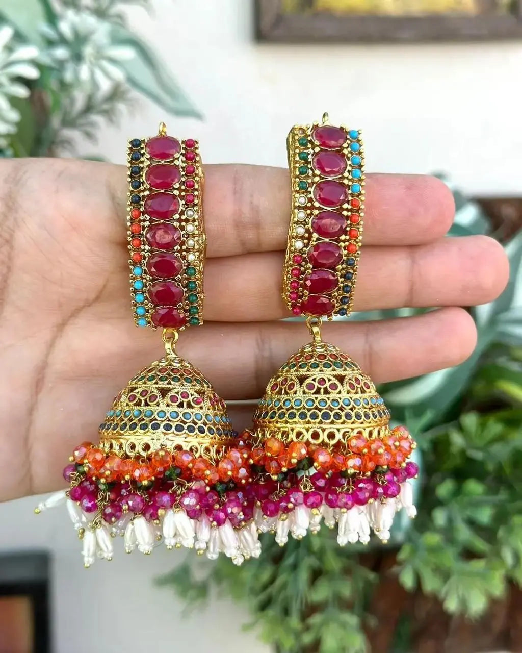 Noratan Jhumka with bandhai -1934 Nayab Jewellery