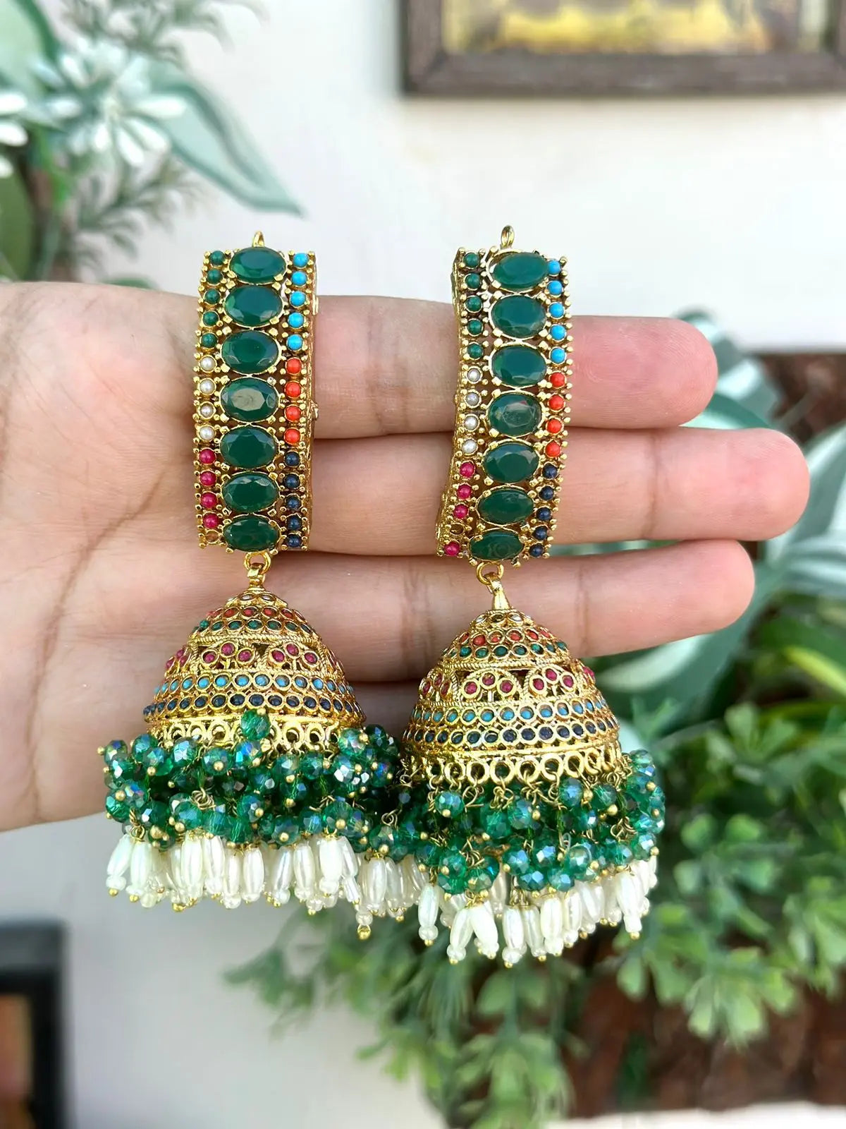 Noratan Jhumka with bandhai -1934 Nayab Jewellery