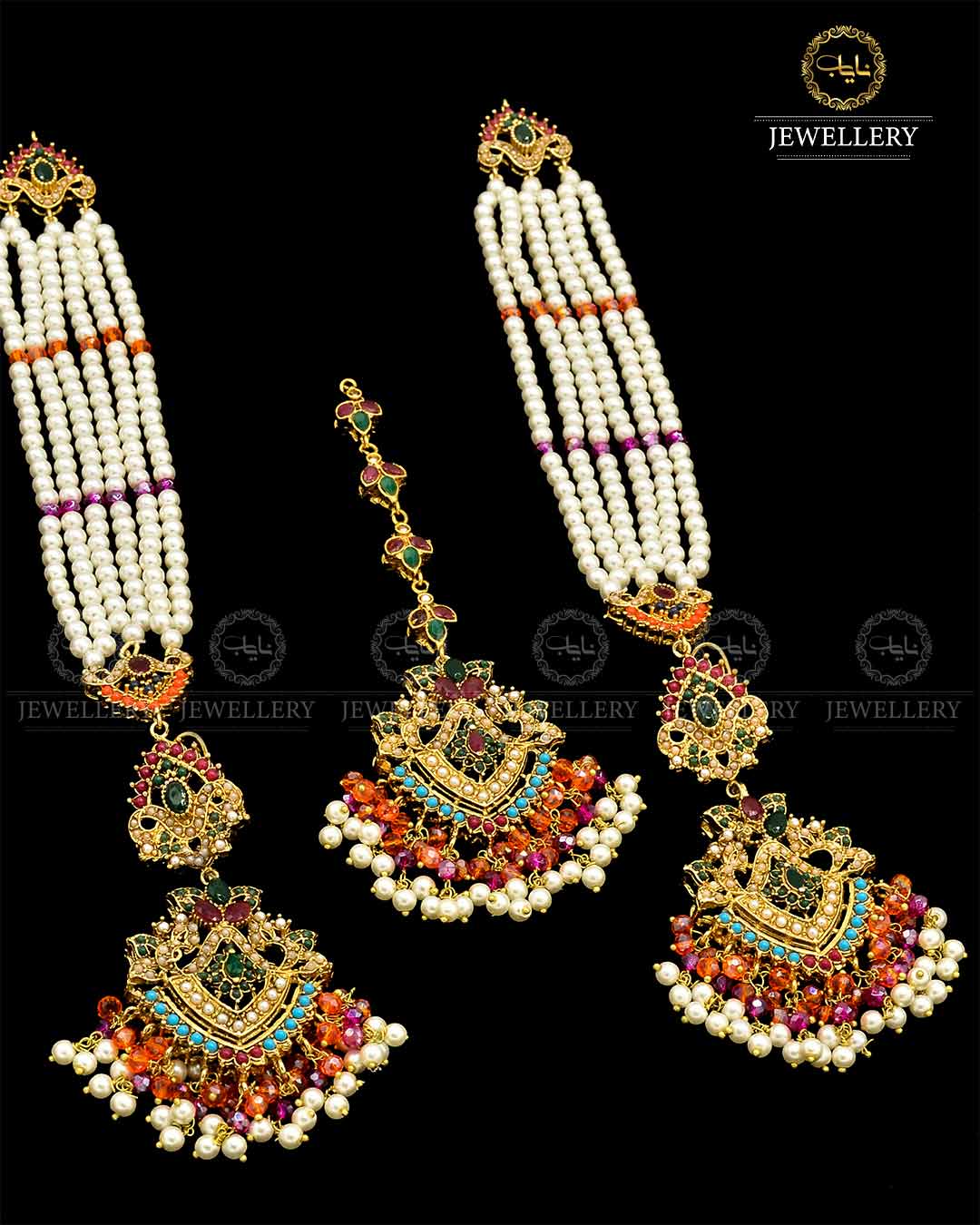 Noratan Sahara Earrings with Tika NJ-1668 Nayab Jewellery