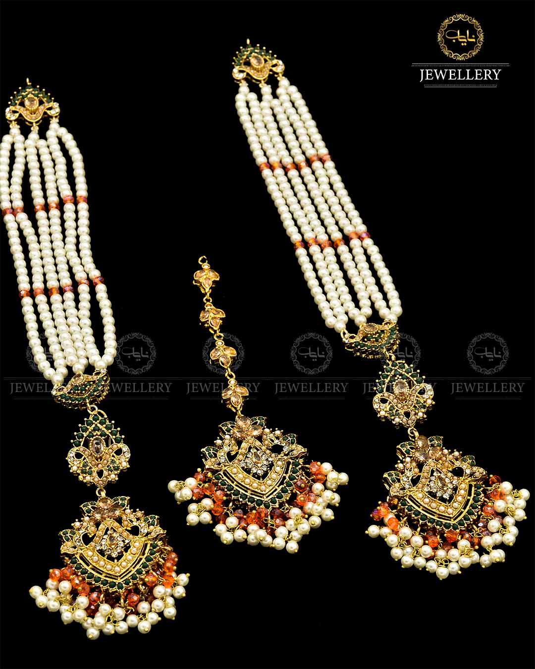 Noratan Sahara Earrings with Tika NJ-1668 Nayab Jewellery